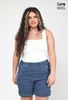 Immagine di PLUS SIZE ELASTIC WAIST STRETCH DENIM SHORTS